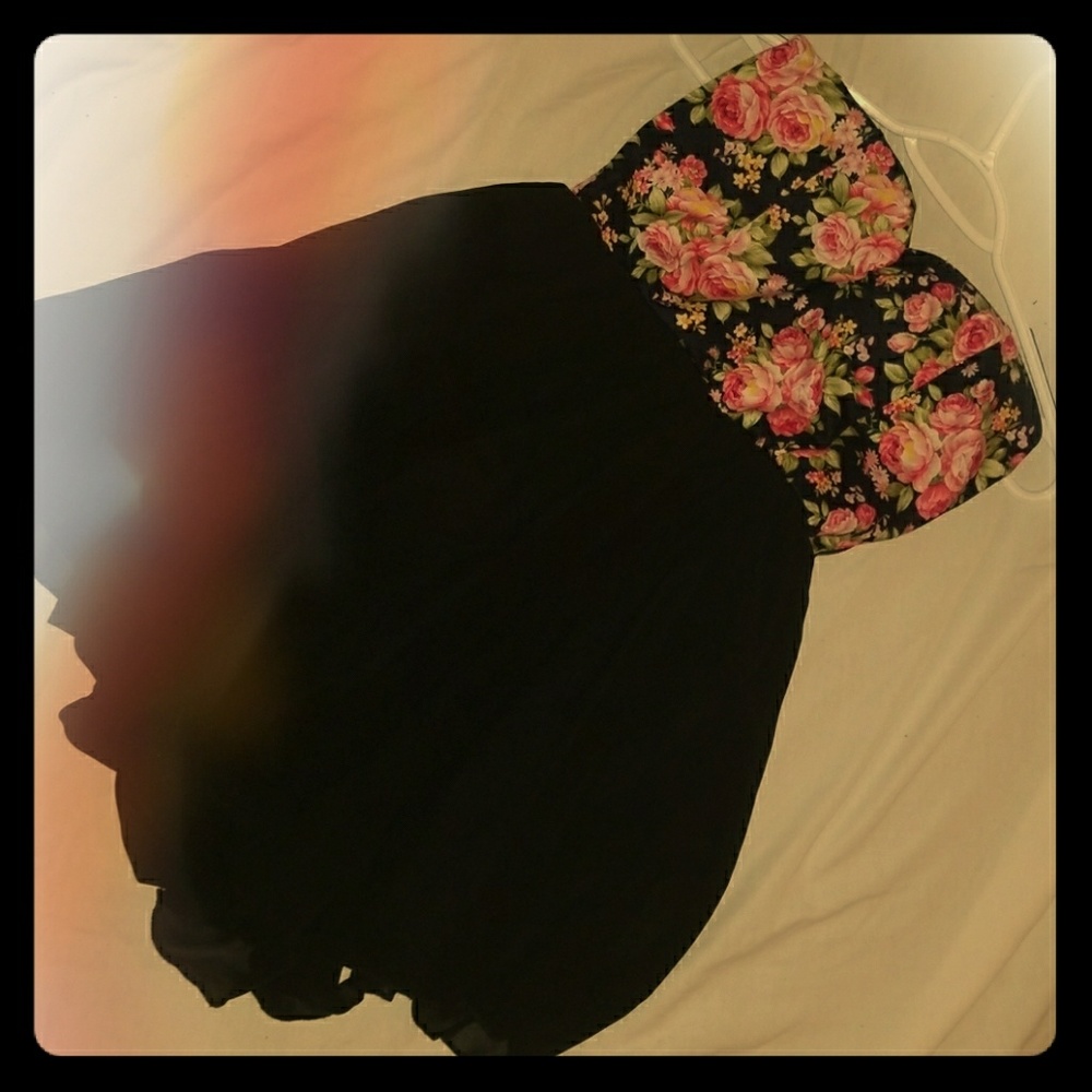 Strapless floral dress